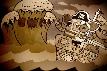 Donut Pirate Paper Diorama